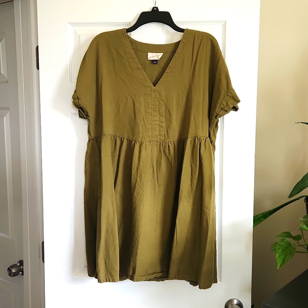 Linen green dress | universal thread | size large